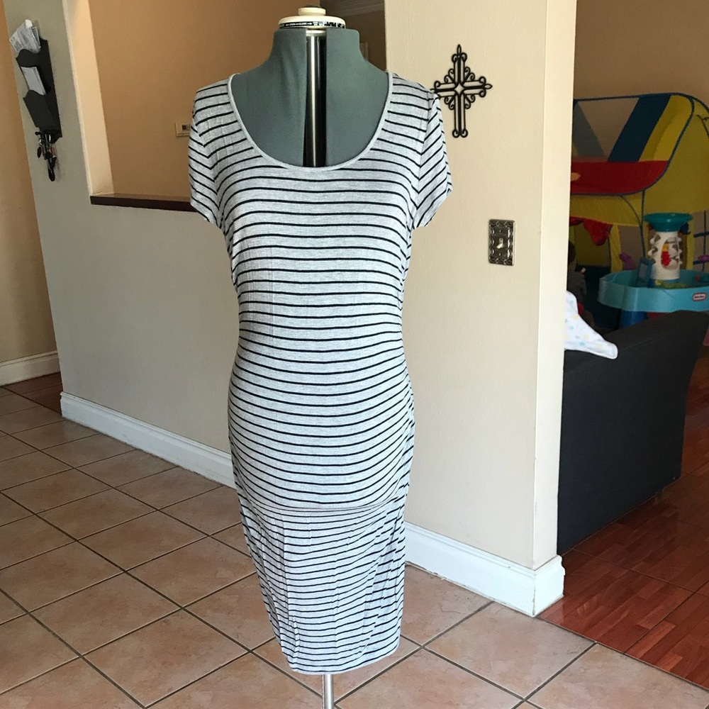 Stripped midi dress